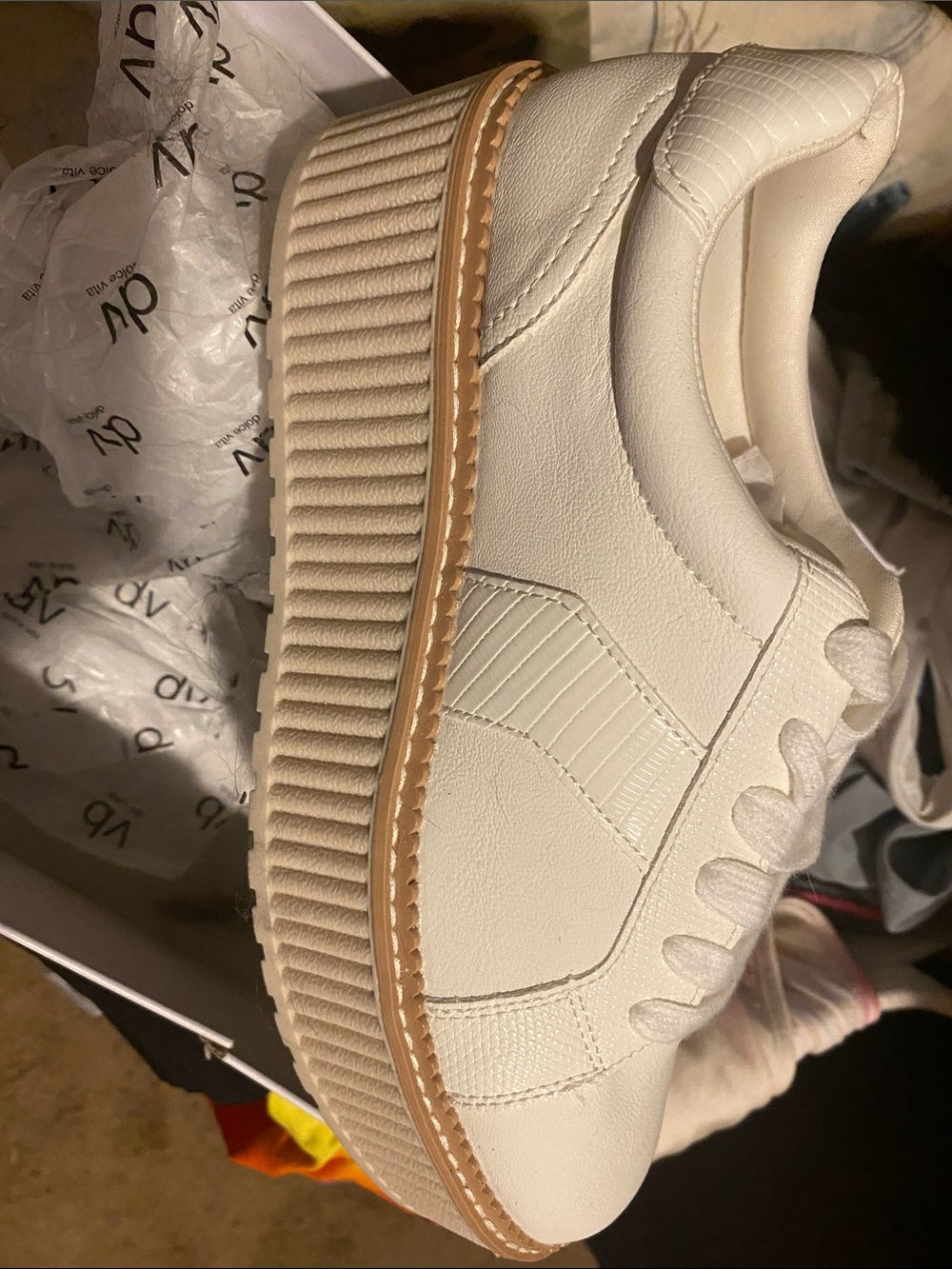Dolce Vita Cream Platform Sneakers